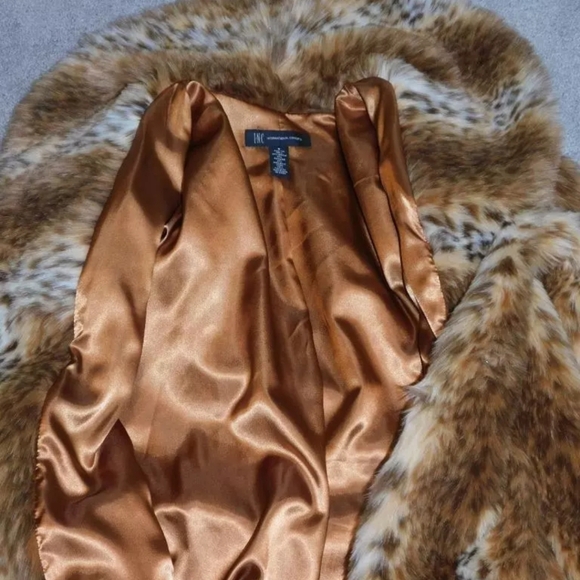 Rare Inc Concepts Faux Leopard Fur Coat Small/Medium - Picture 5 of 6